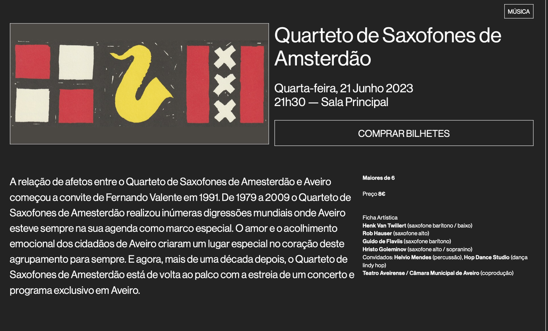 Amsterdam Saxophone Quartet at Teatro Aveirense 21 June 2023