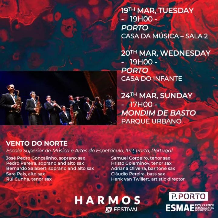 9, Vento do Norte will be in representing their School ESMAE in Harmos Festival